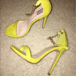 Yellow heels sandals